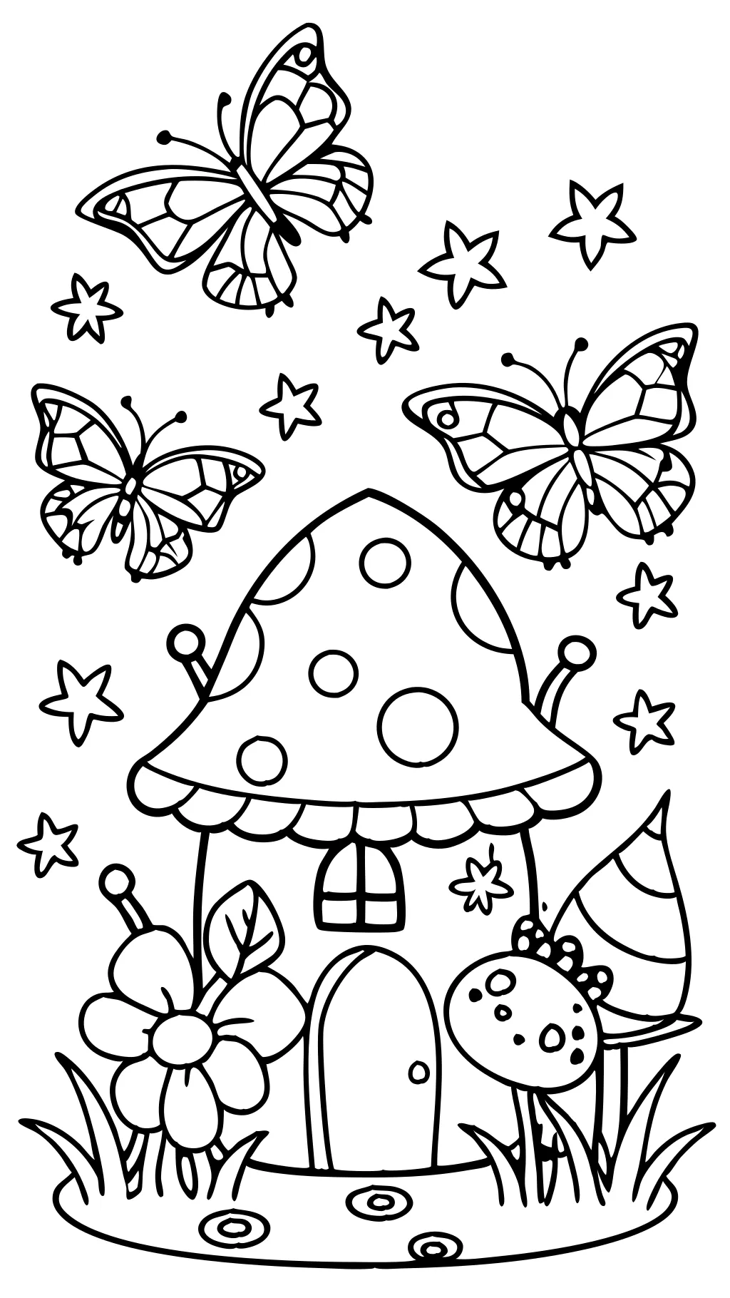 fairy garden coloring page